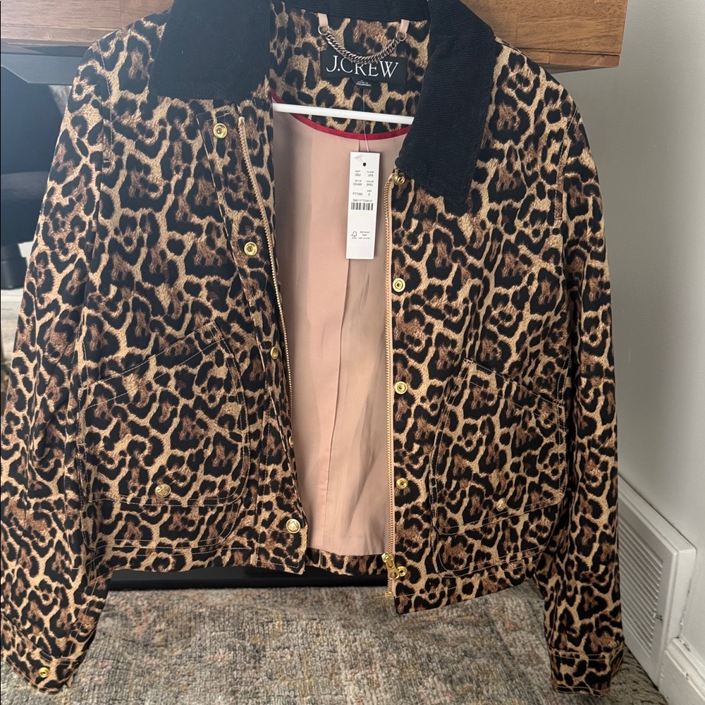 J.Crew Leopard Print Barn Jacket – Size Small (NWT)